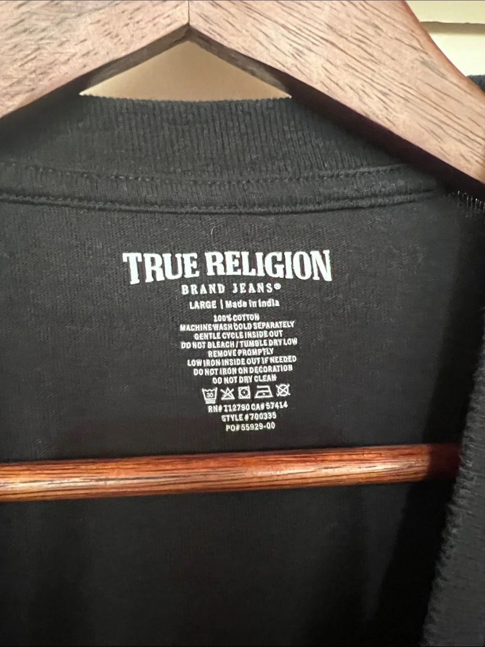 True Religion Black Short Sleeve Logo Tee